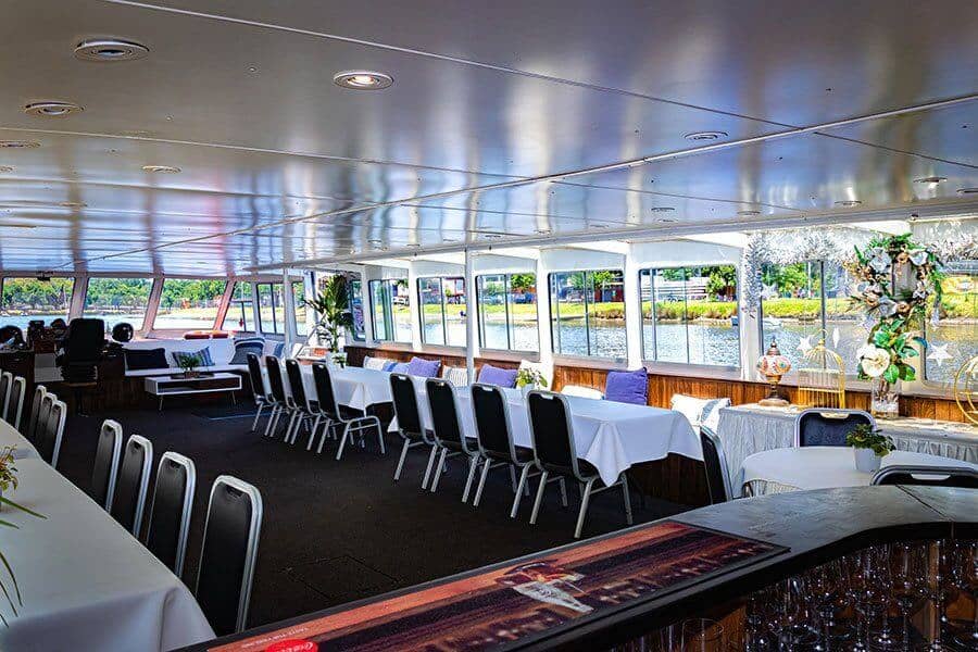 a spacious interior of a boat