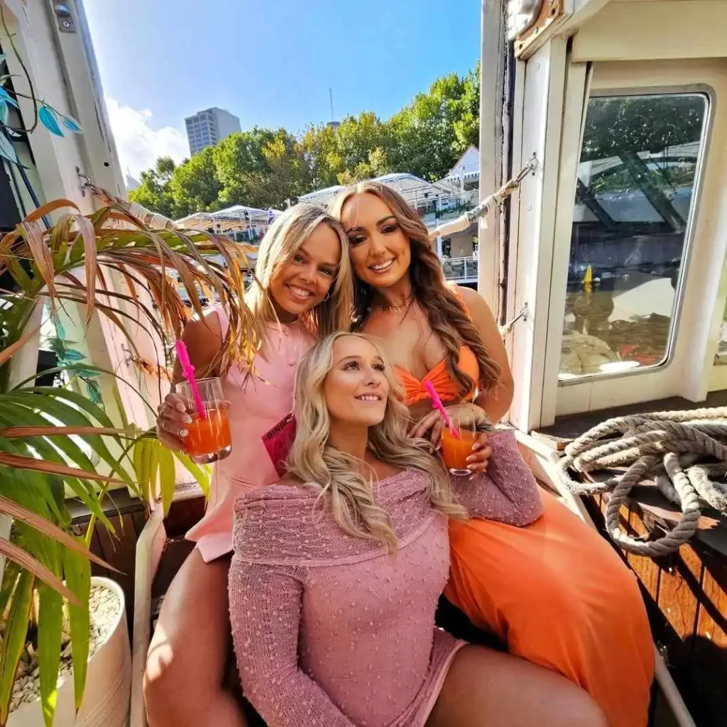 hen party photoshoot in the river